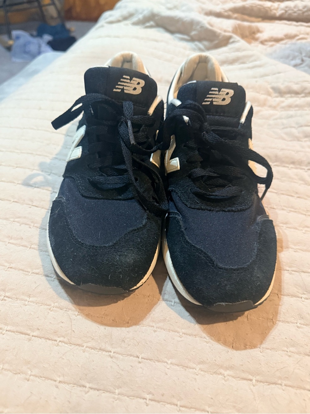 New Balance Black and White Retro Runner Sneakers